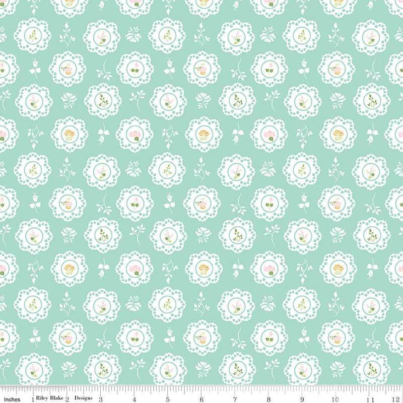 Summer Skies and Fireflies Doilies Aqua Yardage by Gracey Larson for Riley Blake Designs | C16371-AQUA