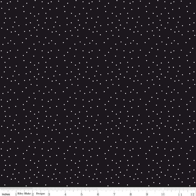 Black Tie Black Dots Yardage by Dani Mogstad for Riley Blake Designs |C13757 BLACK