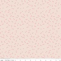 PRESALE Farmers Daughter Chicken Tracks Background Tea Rose Yardage by Lori Holt of Bee in My Bonnet | C17189-TEAROSE