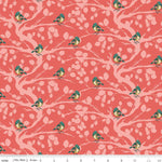Porch Swing Coral Birds and Branches Yardage by Ashley Collett for Riley Blake Designs | C14051 CORAL
