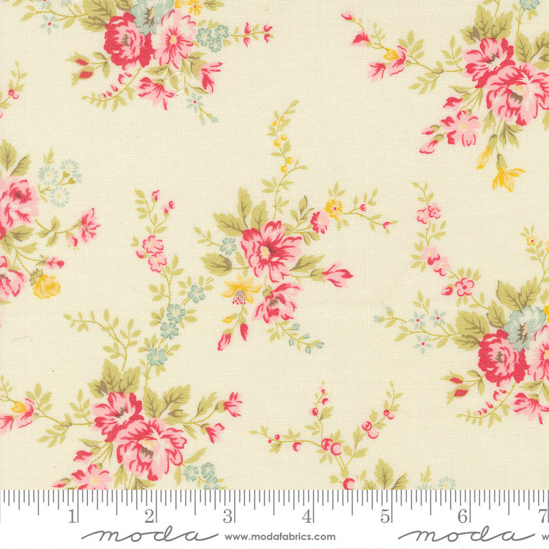 Lyda Rose Main Floral Porcelain Yardage by Bunny Hill Designs for Moda Fabrics | 3070 11