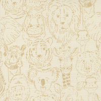 Animal Park Fun One Big Happy Family Dove Natural Yardage by Stacy Iest Hsu for Moda Fabrics | 20962 21
