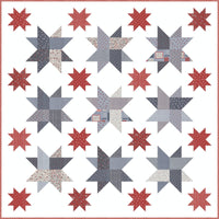 Shiny Stars Custom Quilt Kit With Independence Day by Sweetwater for Moda Fabrics | Quilt Size 72 1/2” x 72 1/2”