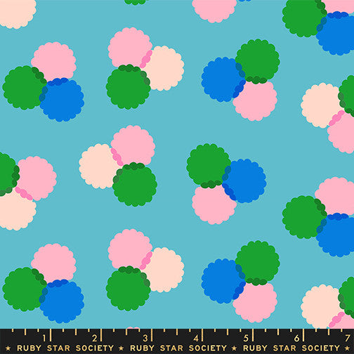 PRESALE Sparkle Mart Puffs Dark Turquoise Yardage by Melody Miller for Ruby Star Society | RS0122 13