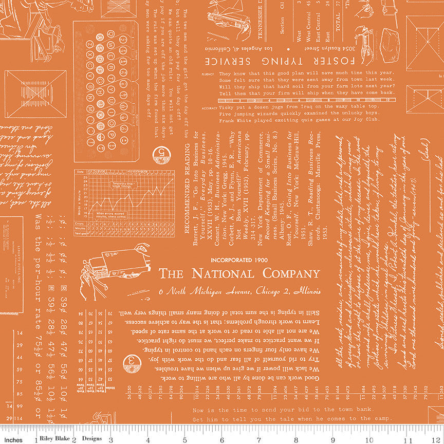TYPE/ography Squash Yardage by Lori Holt of Bee in My Bonnet for Riley Blake Designs | C16850-SQUASH