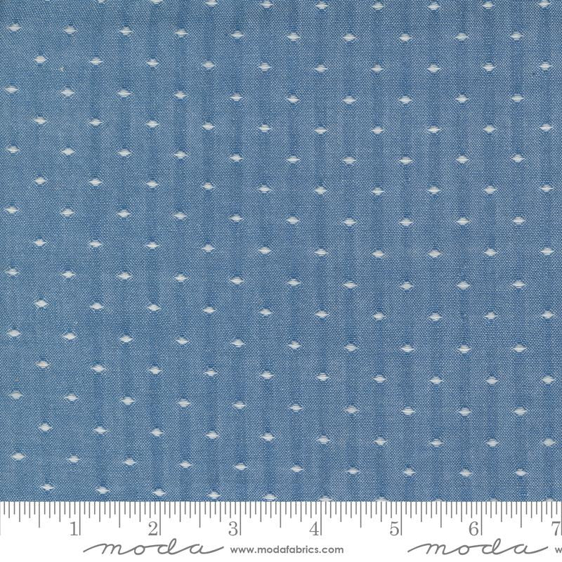 Denim and Daisies Wovens Dots Blue Jeans Yardage by Fig Tree for Moda Fabrics | 12222 19