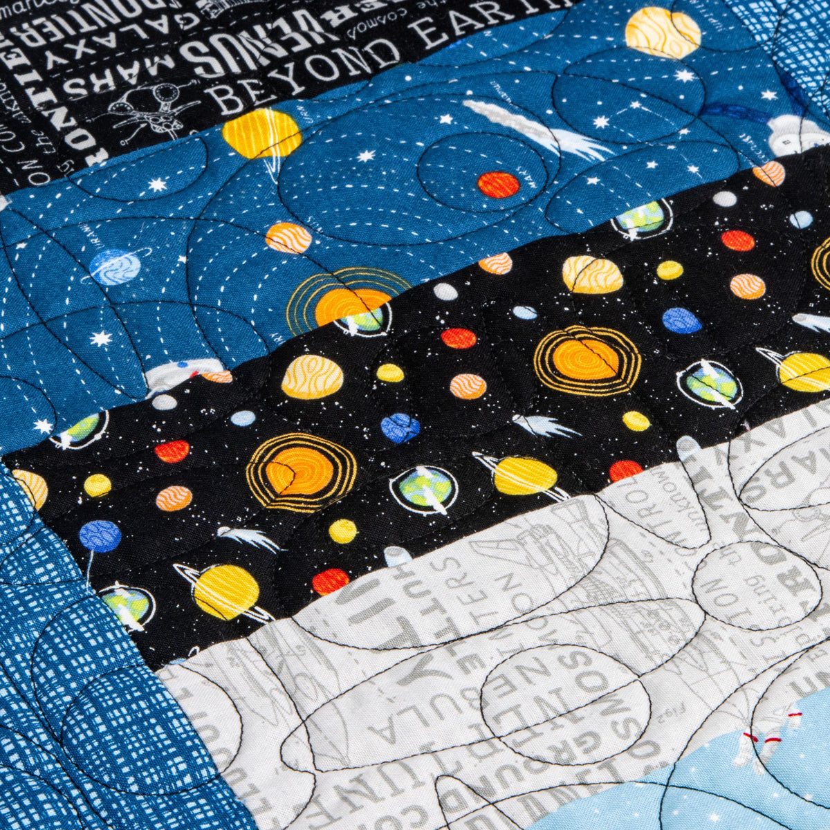 PRESALE Solar System Explorer Quilt Kit | Reach for the Stars Nasa for Riley Blake Designs | Quilt Size is 63 1/2" x 72 1/2" | FREE PATTERN