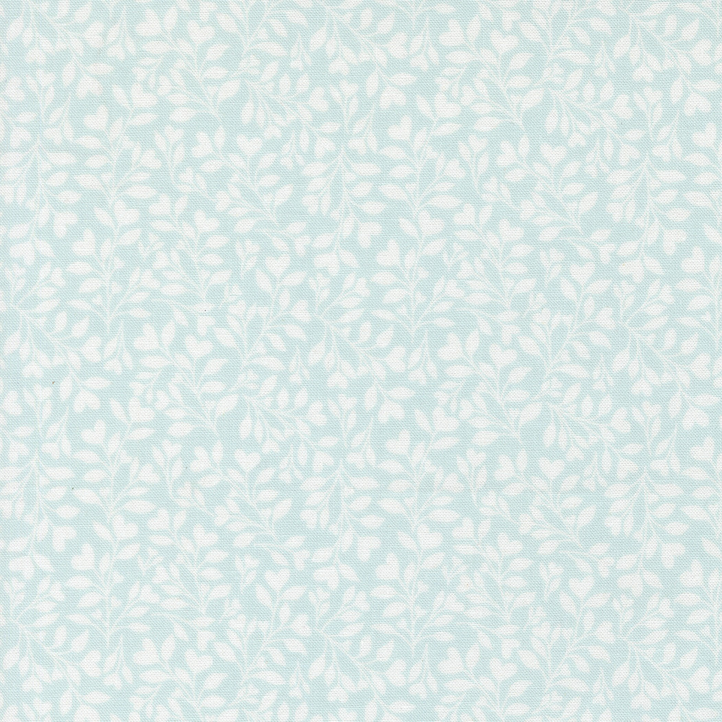 Abide Hearts and Leaves Light Blue Yardage by Brenda Riddle Designs for Moda Fabrics | 18794 14