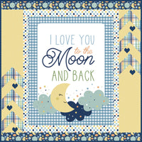 PRESALE Love You to the Moon Blue Panel Flannel Quilt Kit Boxed by Echo Park Paper Co. for Riley Blake Designs | KT-18270