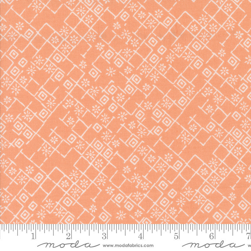 PRESALE Foraged Found and Hand Me Down Fractured Weave Peach Yardage by Fancy That Design House | 45635 19