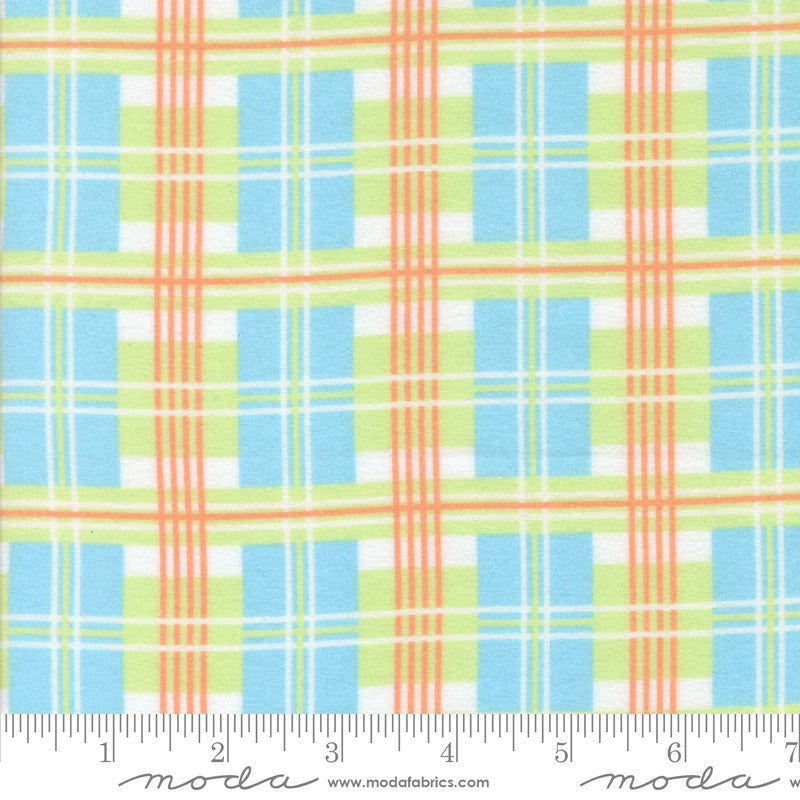 Sherbet Sunshine Flannel Sherbet Plaid Sky Yardage by Corey Yoder for Moda Fabrics | 29222 20F