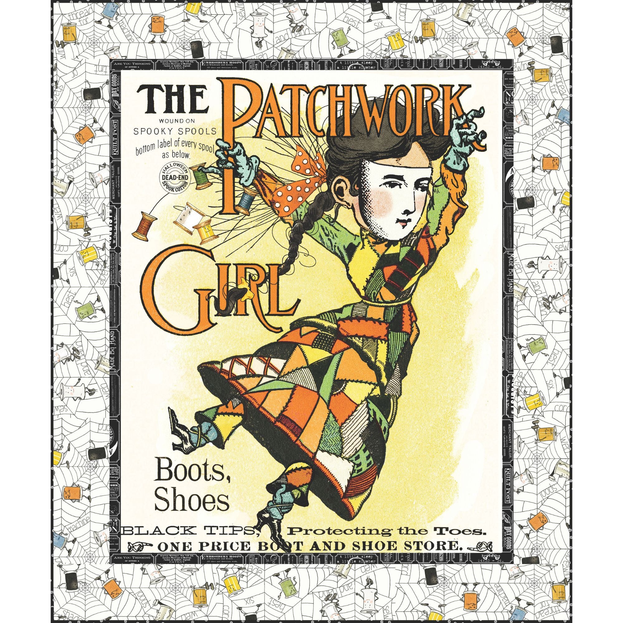 Patchwork Girl Panel Custom Quilt Kit With Scary Scraps by J. Wecker Frisch | Quilt Size 46 1/2" x 55 1/2" | FREE PATTERN
