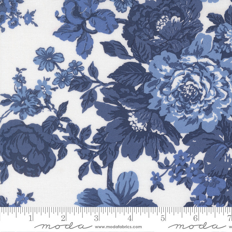 PRESALE Blueprint Heirloom White Navy Yardage by Camille Roskelley for Moda Fabrics | 55330 26