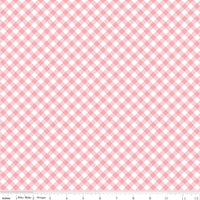 Whimsical Woodland Diagonal Gingham Pink Yardage by Tasha Noel for Riley Blake Designs | C17646-PINK