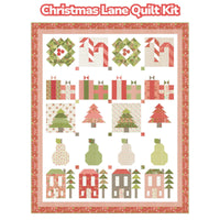 PRESALE Christmas Lane Custom Quilt Kit With Poinsettia and Pear by Sherri & Chelsi for Moda Fabrics | Quilt Size 65 1/2” x 78 1/2”