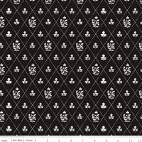 PRESALE Moonlit Trellis Criss Cross Floral Black Yardage by My Mind's Eye for Riley Blake Designs | C18212-BLACK