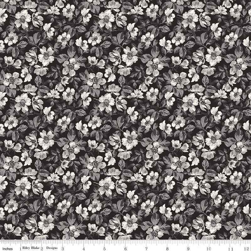 PRESALE Ink & Ivory Floral Ink Yardage by the RBD Designers for Riley Blake Designs | C16911-INK