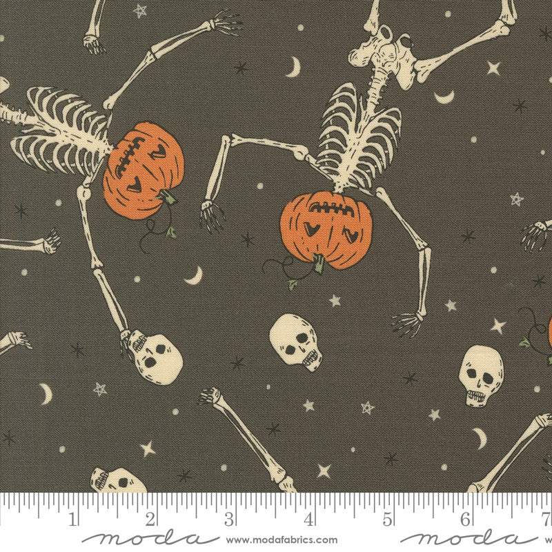 Home Sweet Haunt Dancing Pumpkins Stone Yardage by Stacy Iest Hsu for Moda Fabrics | 20913 12