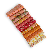 Fat Quarter Bundle Pink Orange | Happy Daze Custom by Chloe’s Closet for Moda Fabrics | 11 Fat Quarters | Curated Bundle