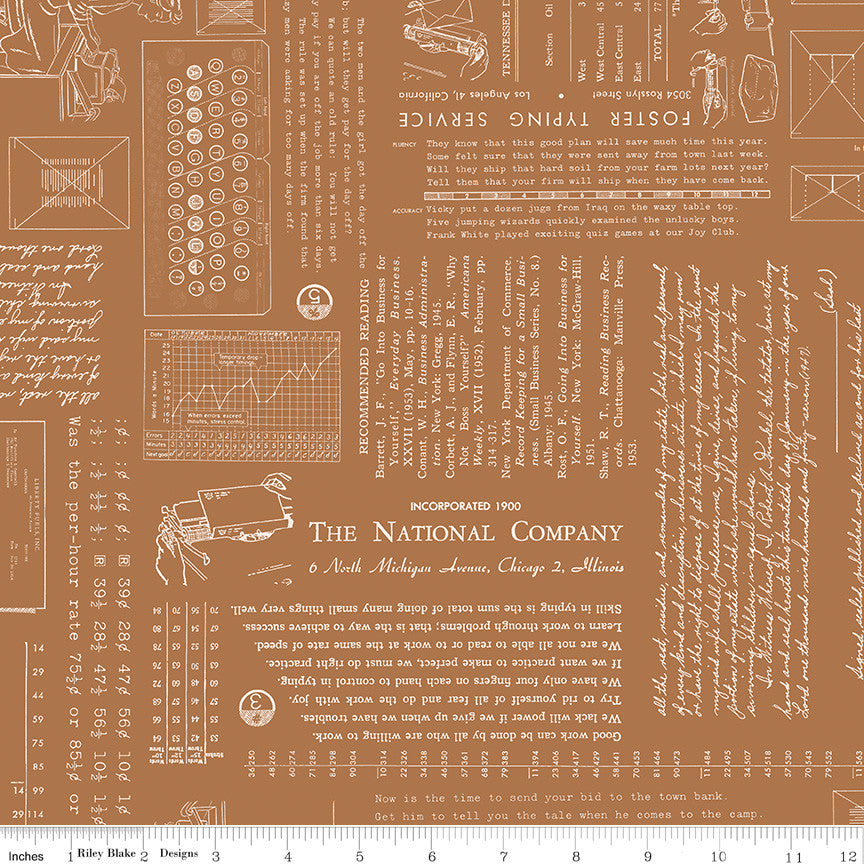 TYPE/ography Cinnamon Yardage by Lori Holt of Bee in My Bonnet for Riley Blake Designs | C16850-CINNAMON