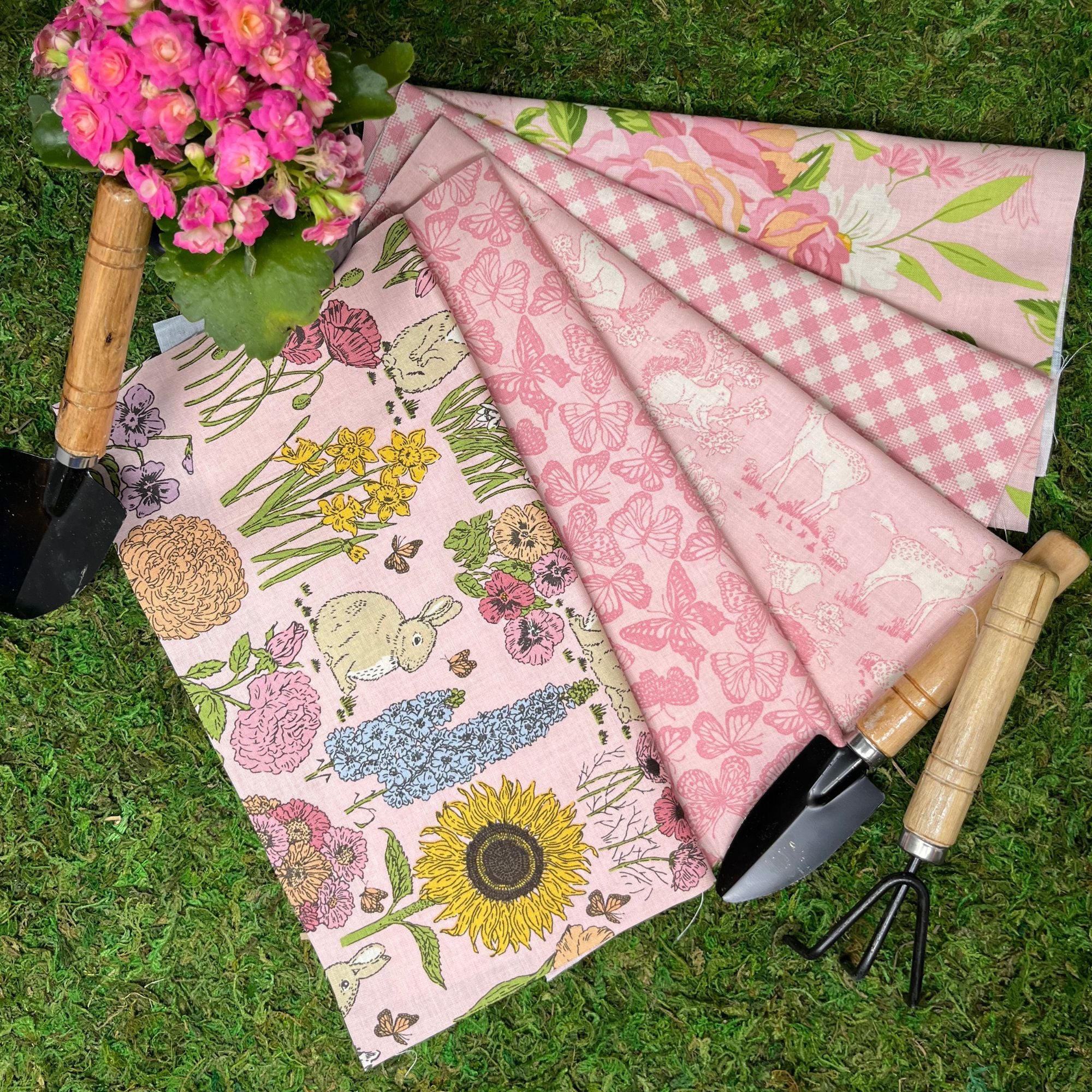 PRESALE My Secret Garden Custom Fat Quarter Bundle Pink by Stacy Iest Hsu for Moda Fabrics | 5 FQs | Curated Bundle