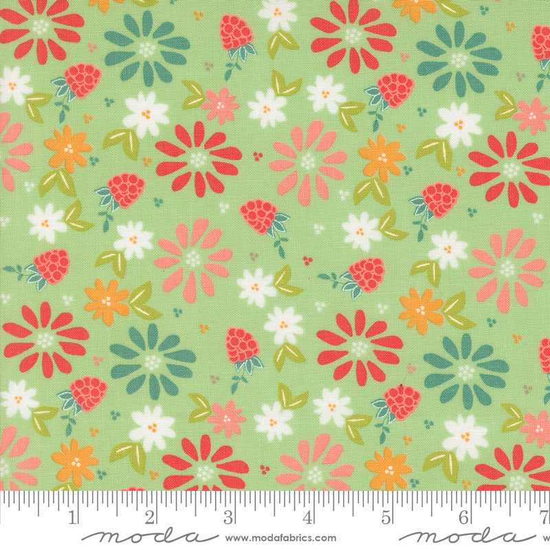 PRESALE Raspberry Summer Spring Berries Mint Yardage by Sherri & Chelsi for Moda Fabrics | 37690 15