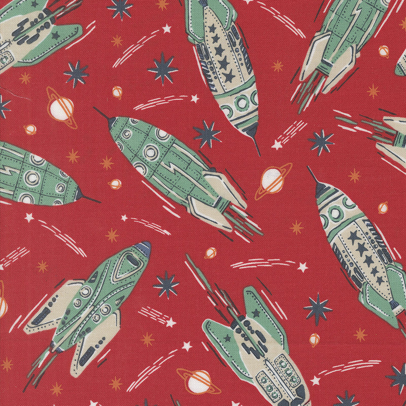 PRESALE 321 Blast Off Vintage Rockets Mars Yardage by Stacy Iest Hsu for Moda Fabrics | 20950 20