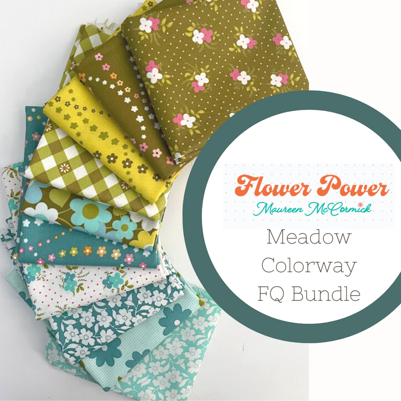 Flower Power Meadow Colorway Fat Quarter Bundle using Moda Fabrics | Custom Bundle | 10 FQs