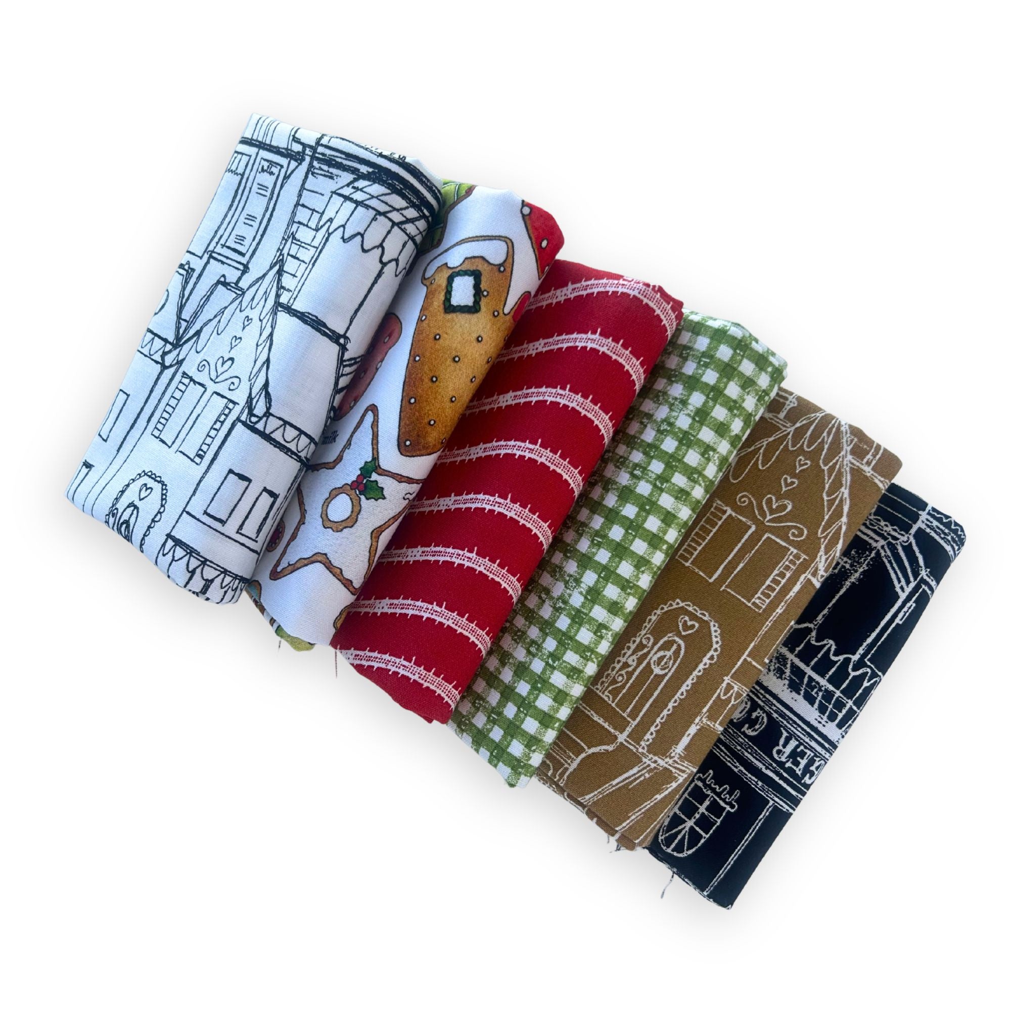 Gingerbread Custom Fat Quarter Bundle by J. Wecker Frisch for Riley Blake Designs | 6 Fat Quarters | Curated Bundle