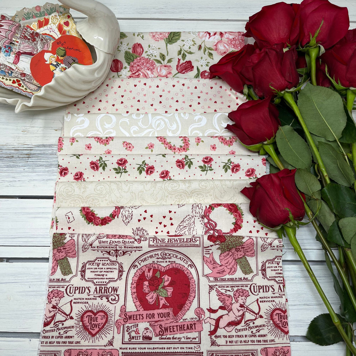 PRESALE Je T'aime Fat Quarter Bundle Lace by Stacy Iest Hsu for Moda Fabrics | 8 Fat Quarters | Curated Bundle