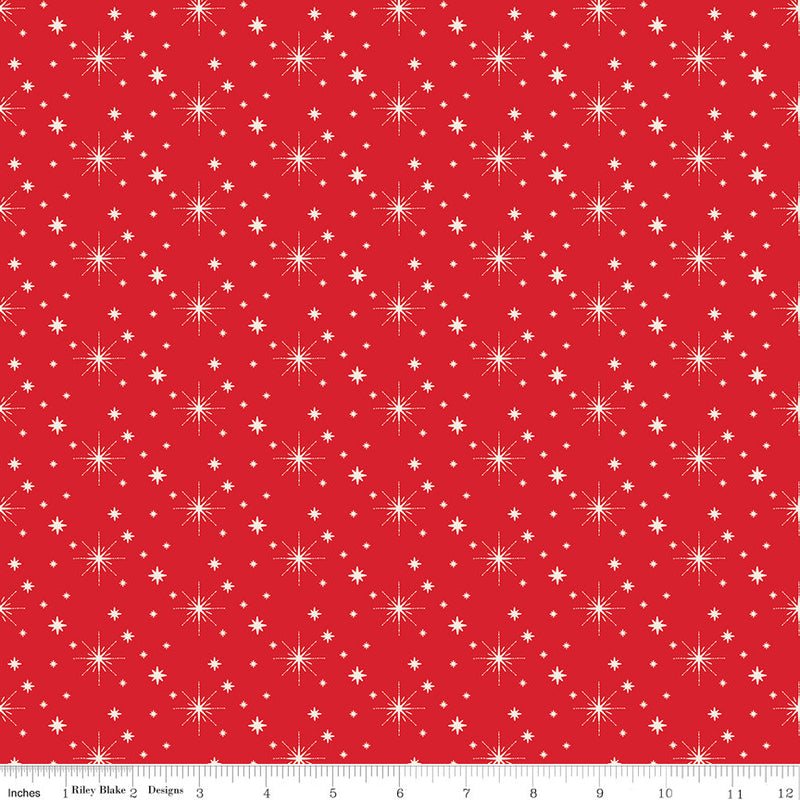 Glisten Stars Red Yardage by Sandy Gervais for Riley Blake Designs | C16227-RED