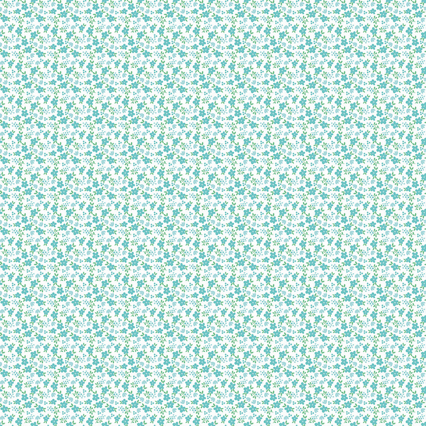 Whimsical Woodland Mini Florals Aqua Yardage by Tasha Noel for Riley Blake Designs | C17645-AQUA