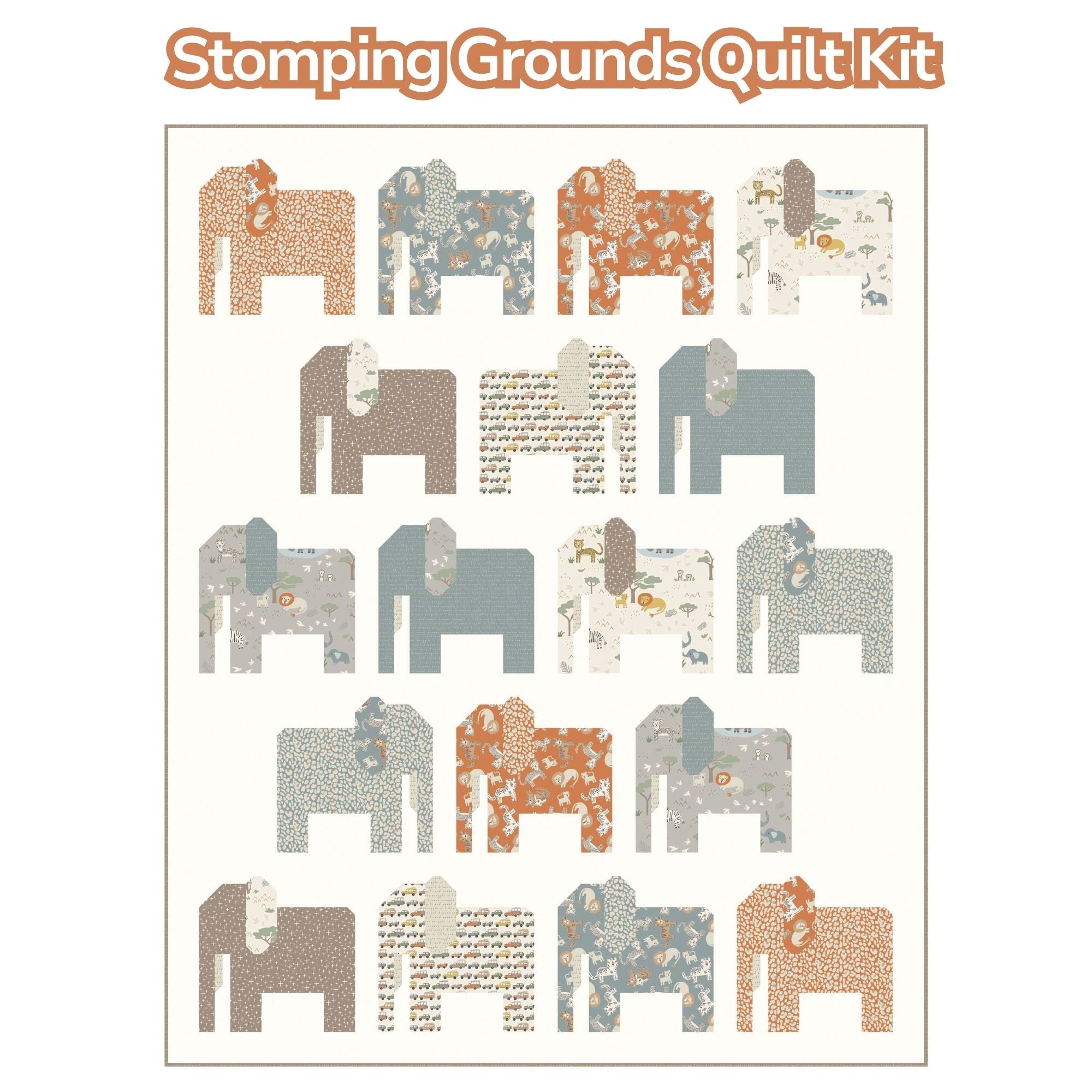 PRESALE Stomping Grounds Custom Quilt Kit With Leo & Savannah by Deena Rutter for Riley Blake Designs | Quilt Size 48 1/2" x 60"