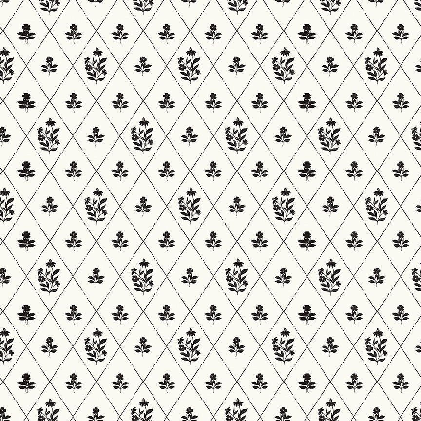 PRESALE Moonlit Trellis Criss Cross Floral Cloud Yardage by My Mind's Eye for Riley Blake Designs | C18212-CLOUD