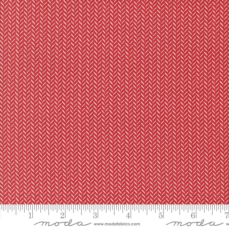 PRESALE Berry And Pine Yule Herringbone Cranberry Yardage by Lella Boutique for Moda Fabrics | 5246 14