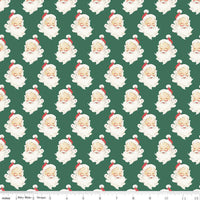 Sale! Merry Little Christmas Green Santa Yardage by My Mind's Eye for Riley Blake Designs |C14842 GREEN