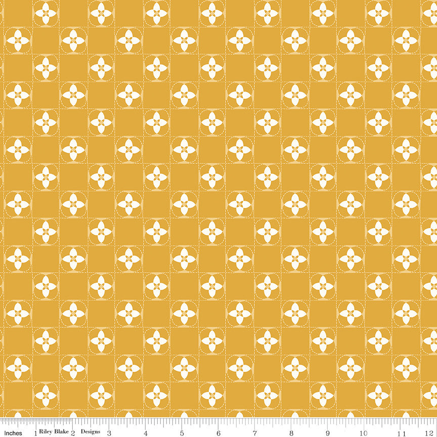 PRESALE Utah Quilt Squares Gold Yardage by Kelsey Carlson for Riley Blake Designs | C17023-GOLD