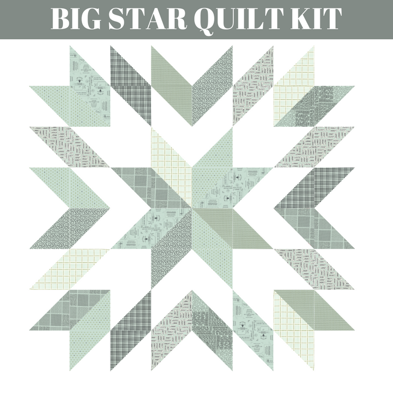 Vintage Big Star Quilt Kit With Main Street Fabrics by Sweetwater Big Block Classic  Quilt | 72" x 72" Finished Size