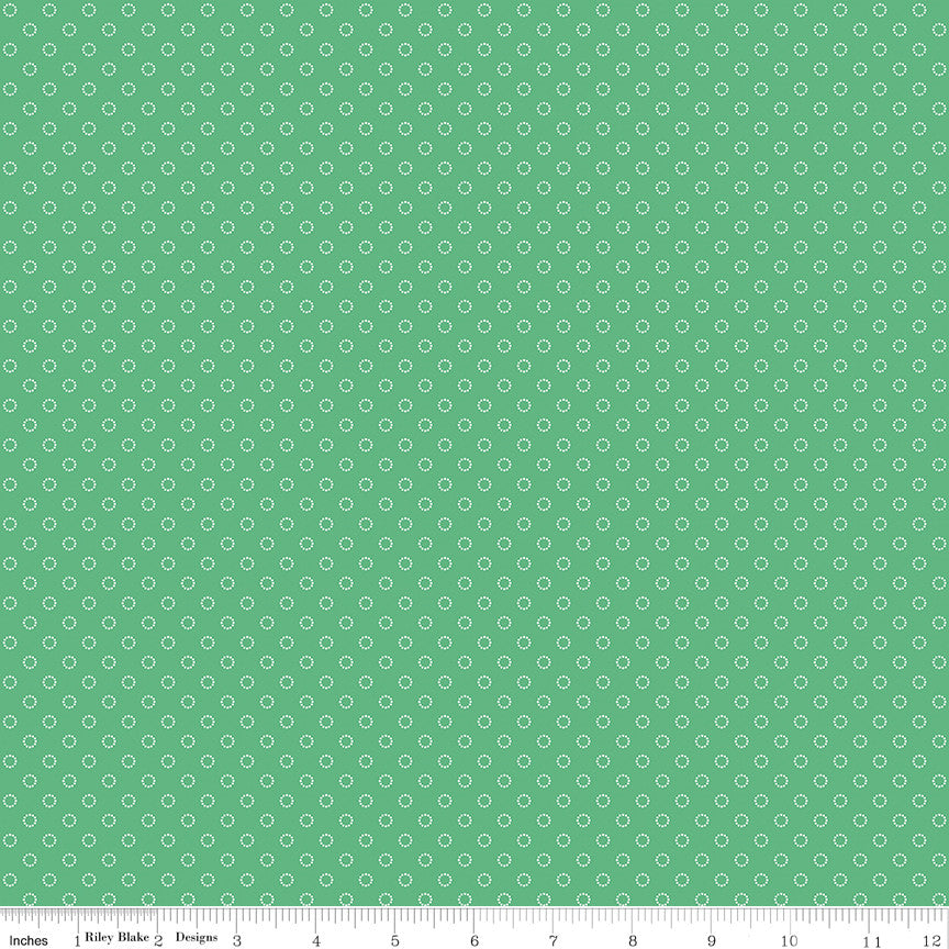 Whimsical Woodland Circle Dots Green Yardage by Tasha Noel for Riley Blake Designs | C17647-GREEN