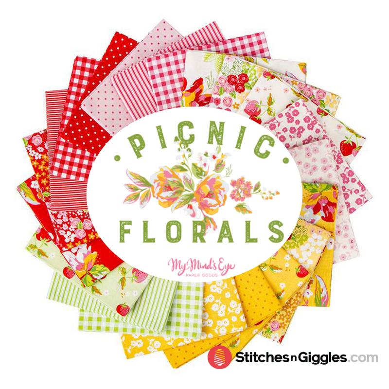 Picnic Florals Green Gingham Yardage by My Mind's Eye for Riley Blake Designs | C14614 GREEN