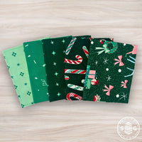 Tiny Christmas Custom Fat Quarter Bundle Green by Lizzy House for Moda Fabrics | 5 Fat Quarters