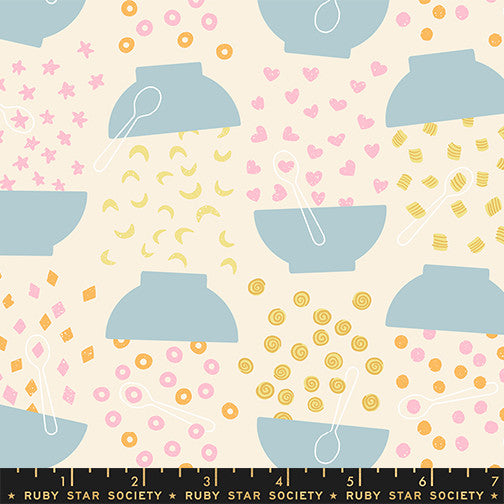 Egg and Friends Flying Cereal Natural Yardage by Kimberly Kight for Ruby Star Society | RS3091 11