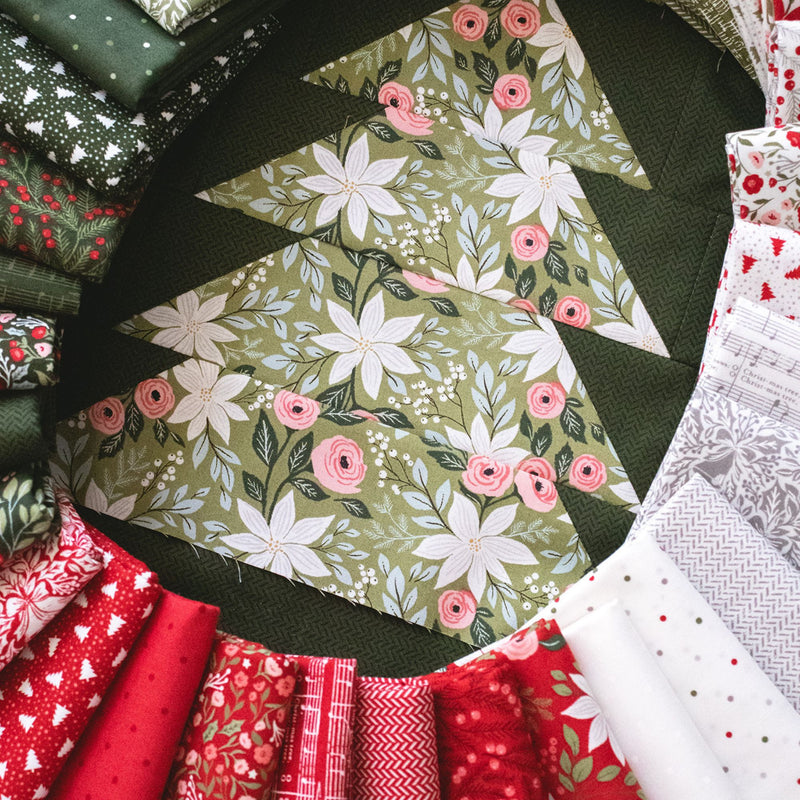 PRESALE Fir Tree Lane Custom Quilt Kit With Berry And Pine by Lella Boutique for Moda Fabrics