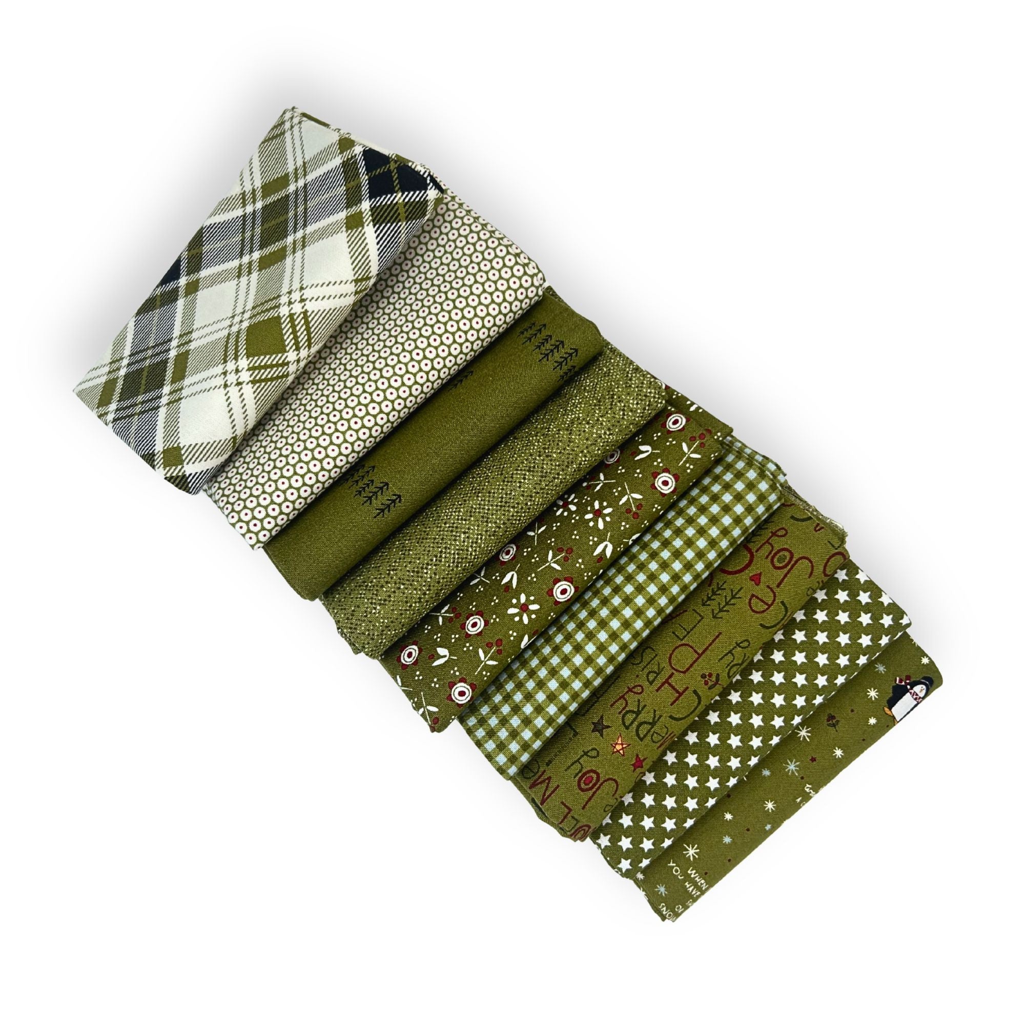 Chilly Custom Fat Quarter Bundle Green by Sweetwater for Moda Fabrics | 9 Fat Quarters | Curated Bundle