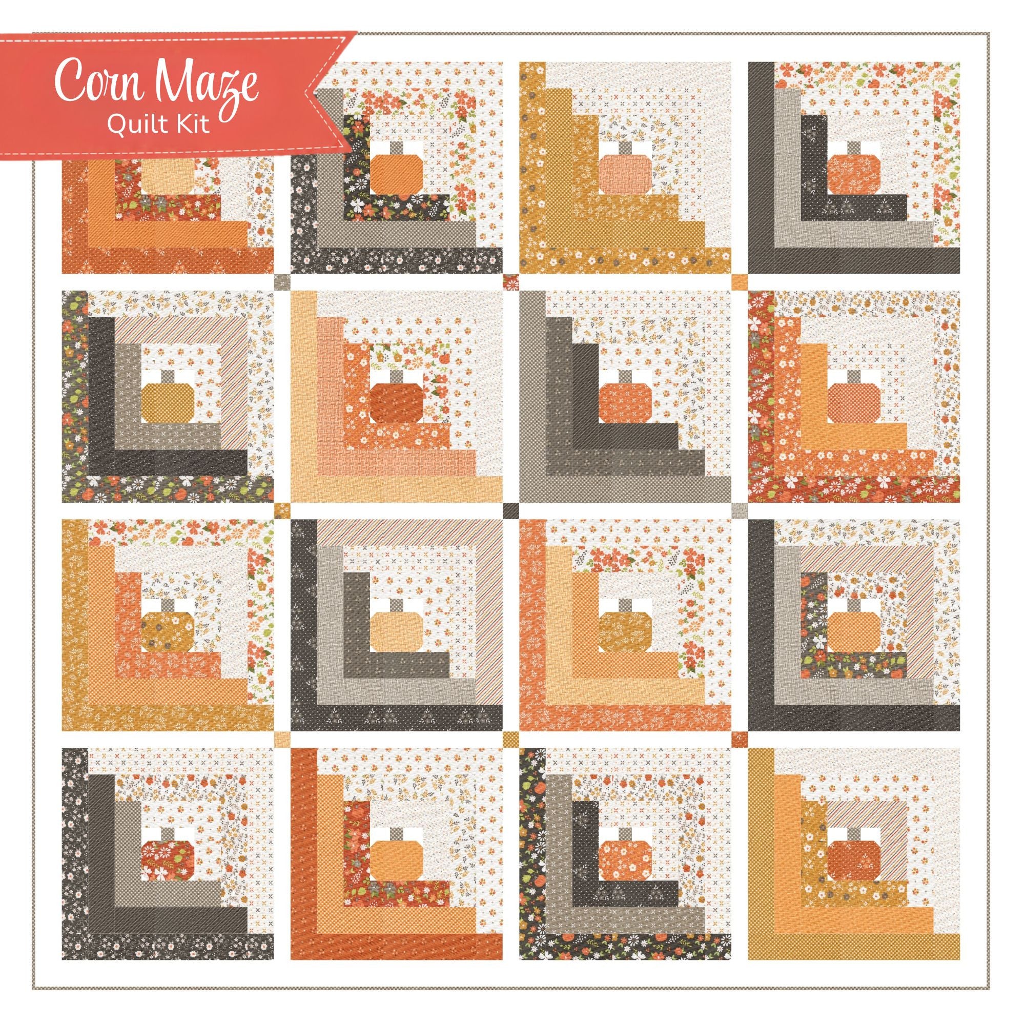 PRESALE Corn Maze Quilt Kit With Birch and Willow by Sherri & Chelsi for Moda Fabrics | Quilt Size 72 1/2” x 72 1/2”