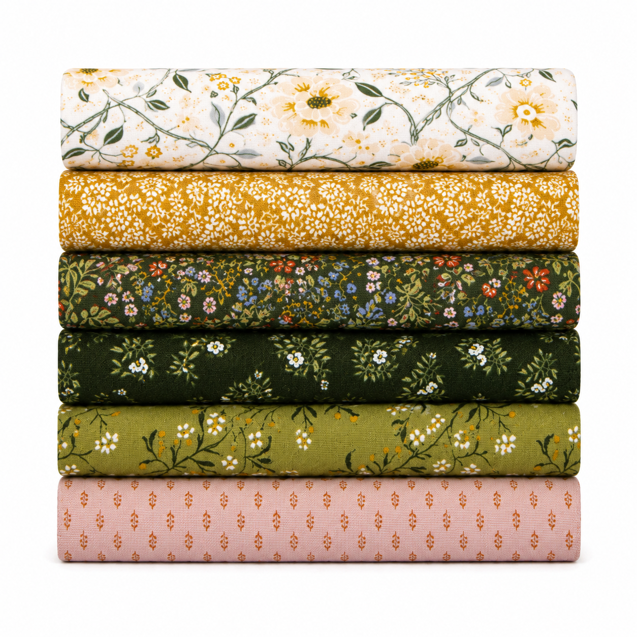 Before the Bloom Fat Quarter Bundle Green by Danelys Sidron for Riley Blake Designs | 6 Fat Quarters | Curated Bundle