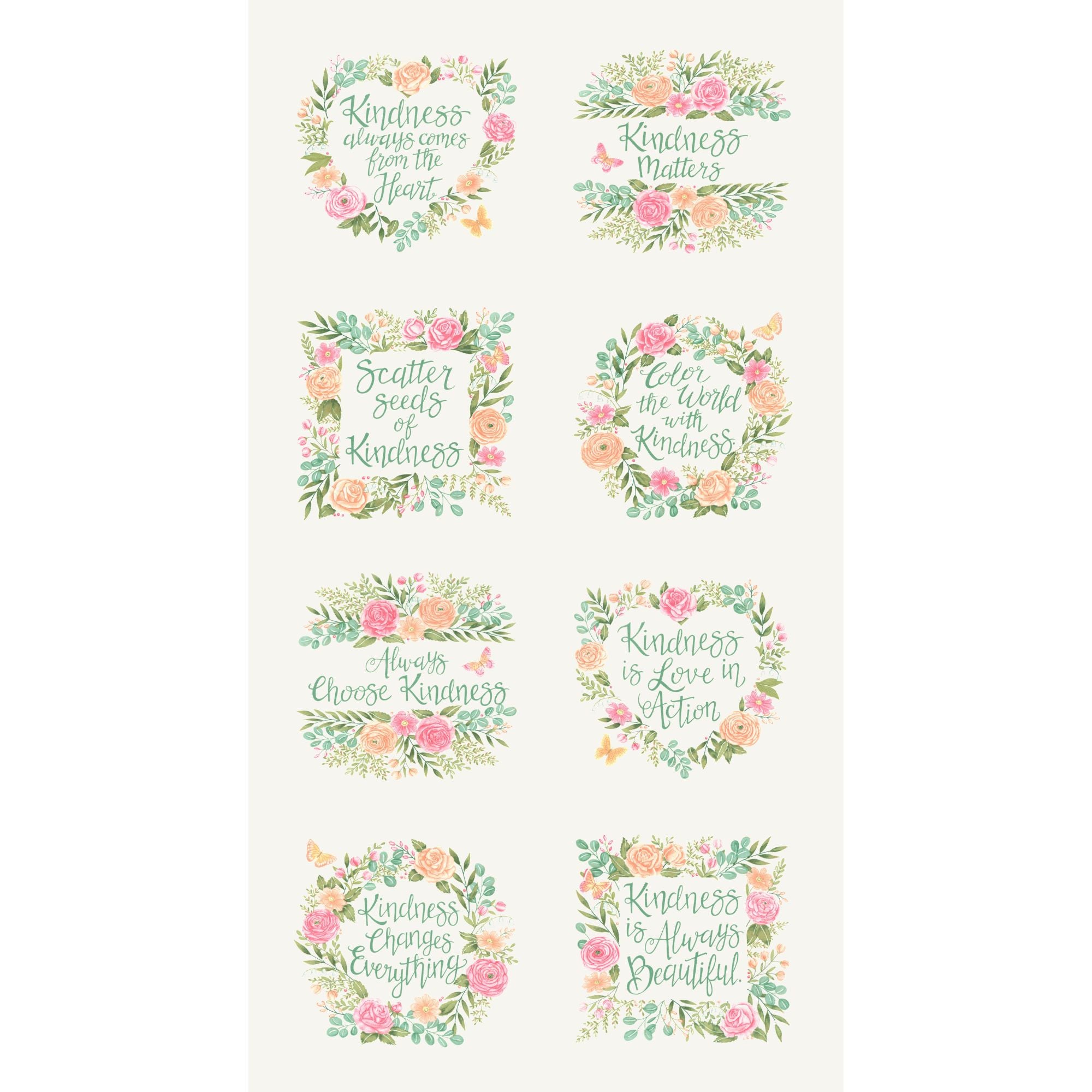 Kindness Dogwood Panel by Deb Strain for Moda Fabrics | Panel Size 24" x 44" | 56157 11