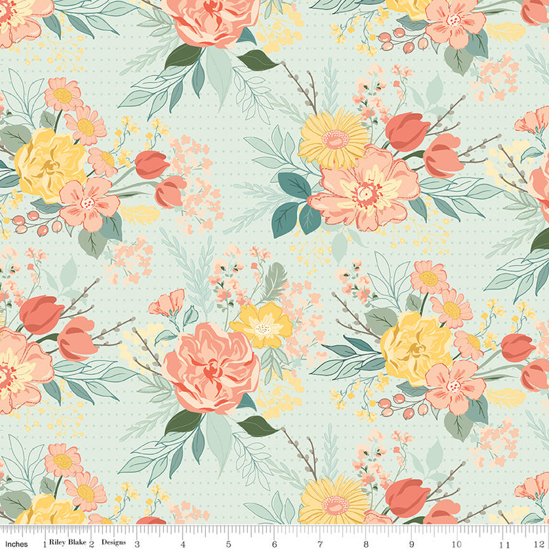 PRESALE New Beginnings Main Mist Yardage by Sandy Gervais for Riley Blake Designs | C15750-MIST