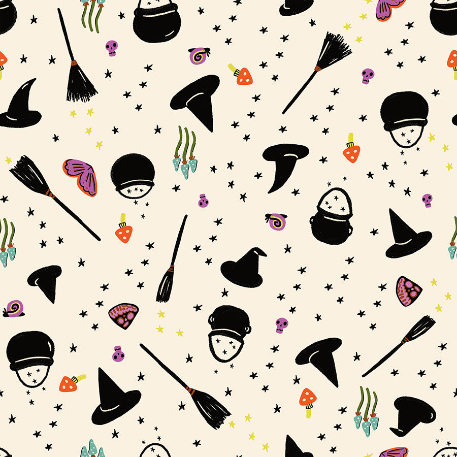 PRESALE Freaky Familiars Witchy Woman Natural Yardage by Ruby Star Society | RS5195 11