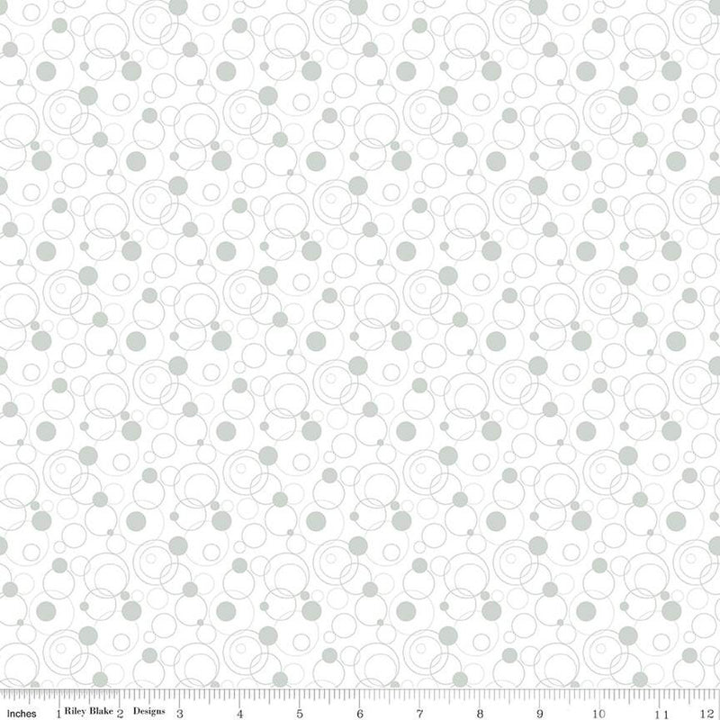 Effervescence Gray Circles Yardage by Sue Daley for Riley Blake Designs | C13731 GRAY